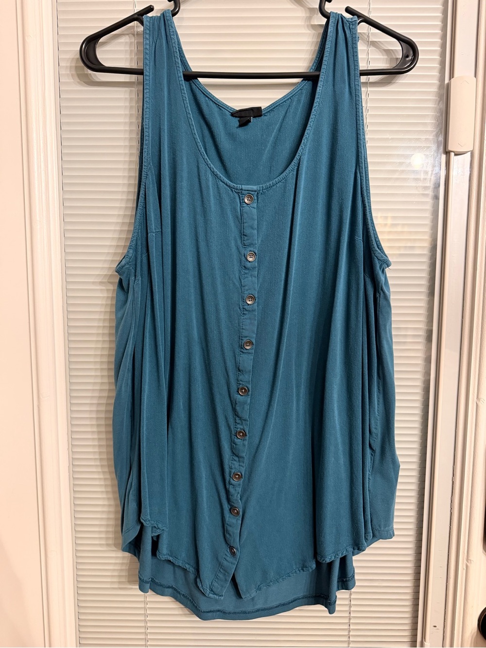 torrid Teal Button-Front Scoop Tank